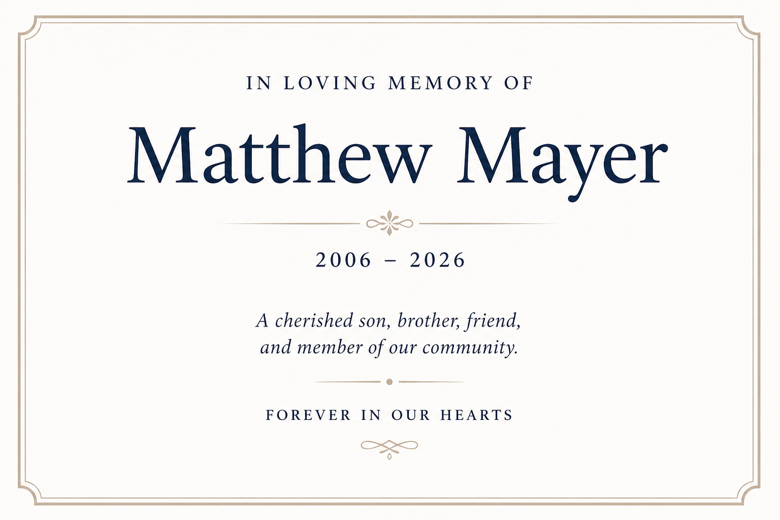 Matthew Mayer, Car Crash in Buffalo, NY University of Dayton Mourns a Rising Junior Student Dies at 20